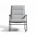 Fauteuil rocking en métal noir et tissu gris dimensions 75 x 70 x 100cm