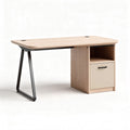 Bureau en bois clair avec tiroir de rangement 150 x 75 x 75cm
