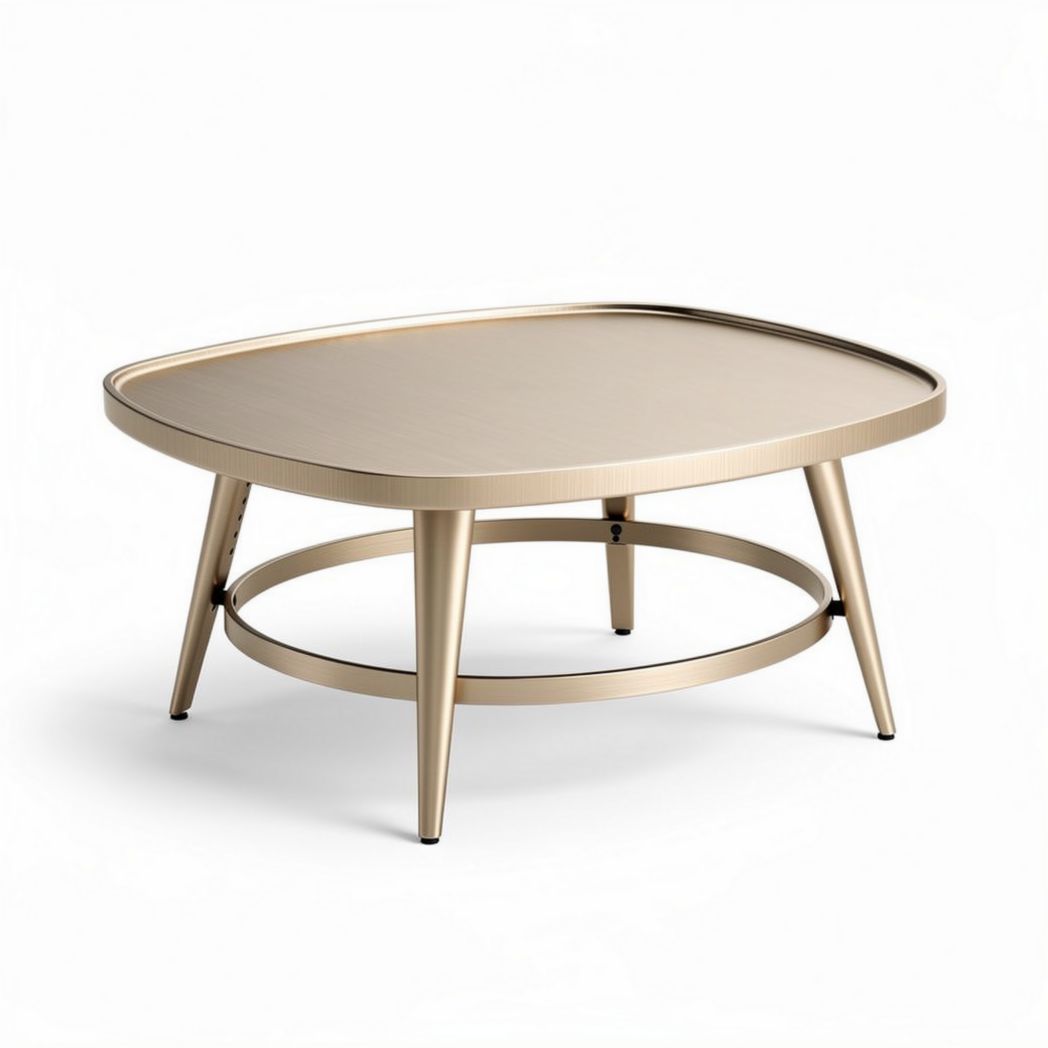 Table basse en métal doré design rectangulaire 90 x 60 x 40 cm