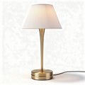 lampe de bureau en métal doré avec abat-jour en tissu blanc 20 x 20 x 40cm