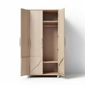 Armoire en bois beige avec étagères et penderie dimensions 100 x 60 x 180cm