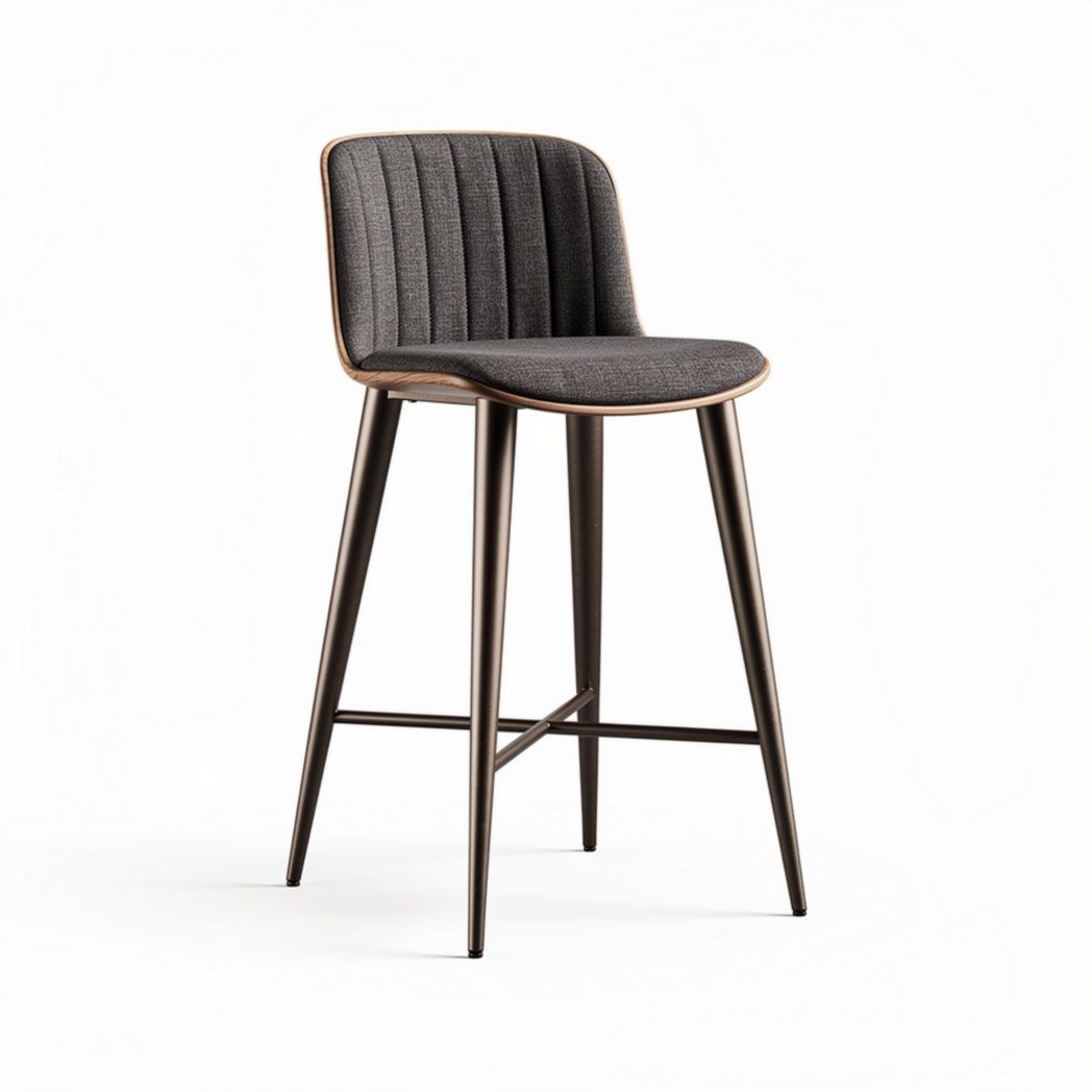 Tabouret de bar en tissu gris foncé avec structure métallique 40 x 40 x 100cm