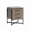 Table de chevet en métal et MDF avec 3 tiroirs dimensions 45 x 40 x 60cm couleur beige