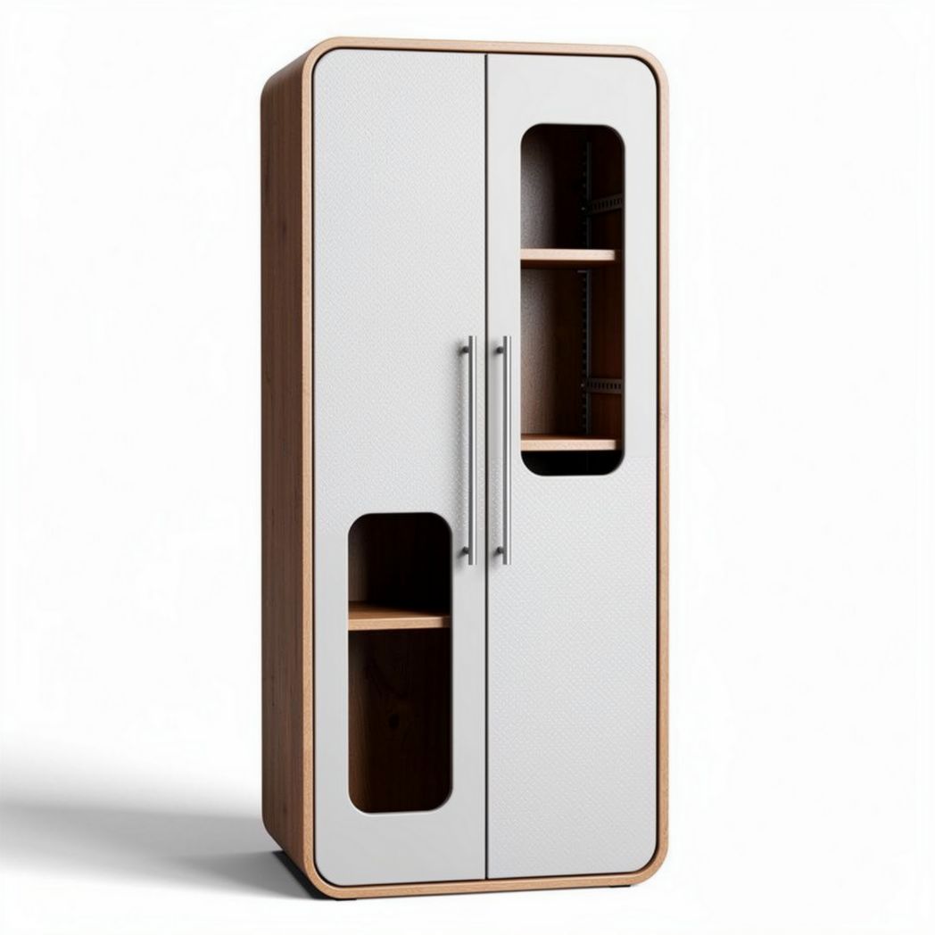 Armoire moderne en bois et métal couleur blanche avec dimensions 180 x 80 x 40cm