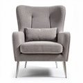 Fauteuil en tissu gris clair avec coussin inclus dimensions 80 x 80 x 100cm